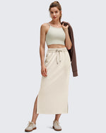 G4Free - Smoofit Side Slits Drawstring Long Skirts -GF25S465EA-S-GF25S465EB-M-GF25S465EC-L-GF25S465ED-XL-GF25S465EF-XS