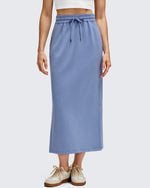 G4Free - Smoofit Side Slits Drawstring Long Skirts -GF25S465EA-S-GF25S465EB-M-GF25S465EC-L-GF25S465ED-XL-GF25S465EF-XS