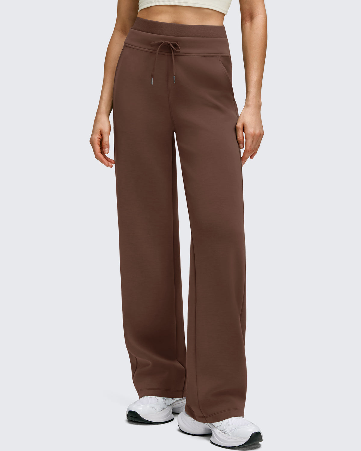 G4Free - Smoofit Wide Leg Drawstring Double Layer Waist Pants -GF25J590AA-S