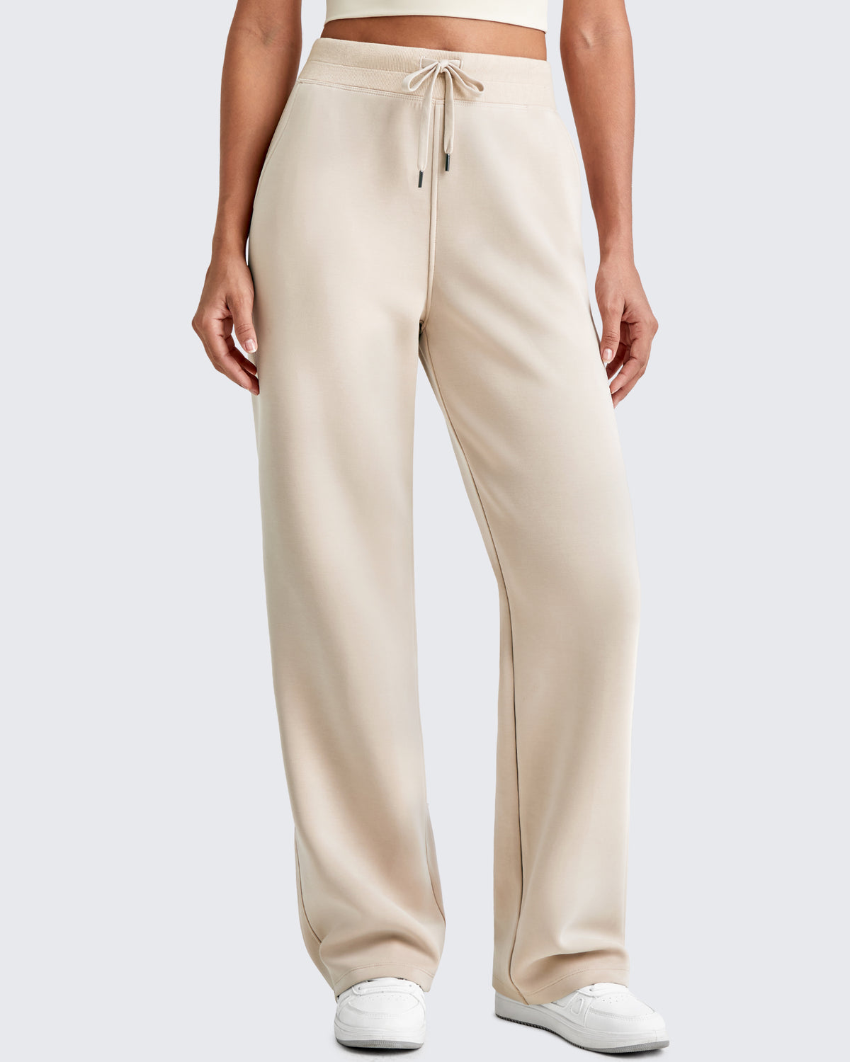 G4Free - Smoofit Wide Leg Elastic Drawstring Sweatpants -GF25J440AF-XS