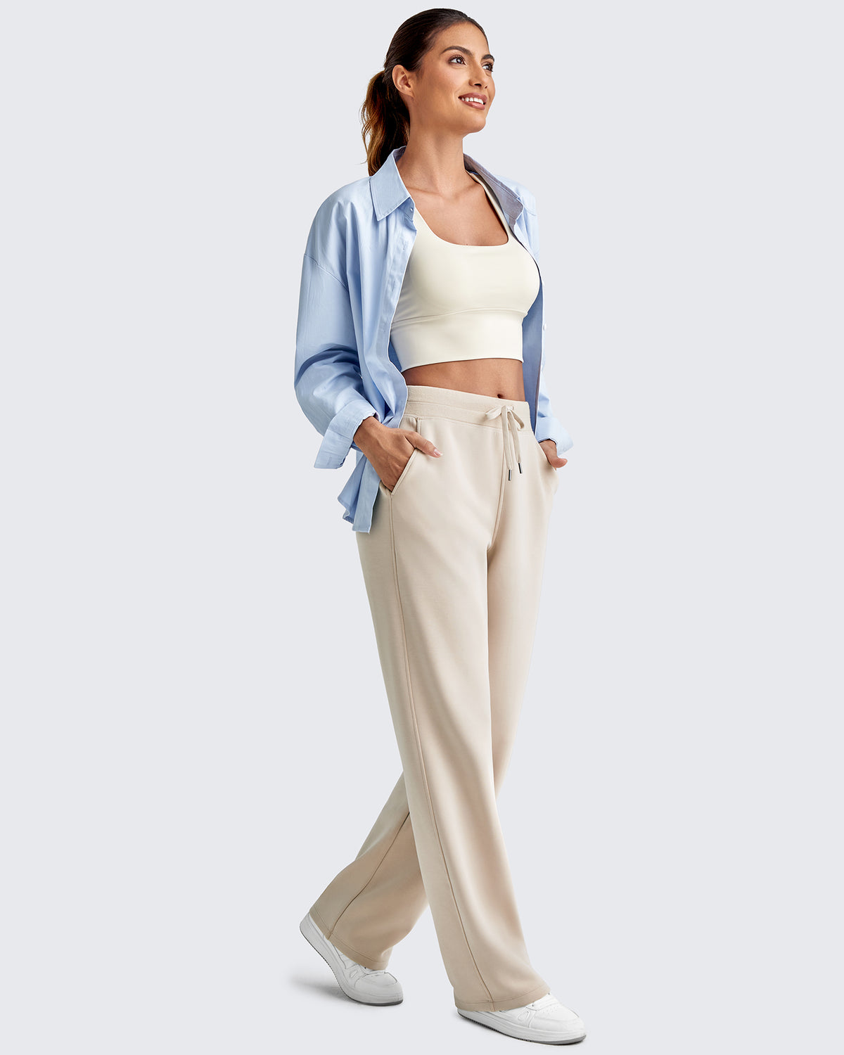 G4Free - Smoofit Wide Leg Elastic Drawstring Sweatpants -GF25J440AF-XS-GF25J441AF-XS-GF25J442AF-XS-GF25J440AA-S-GF25J441AA-S