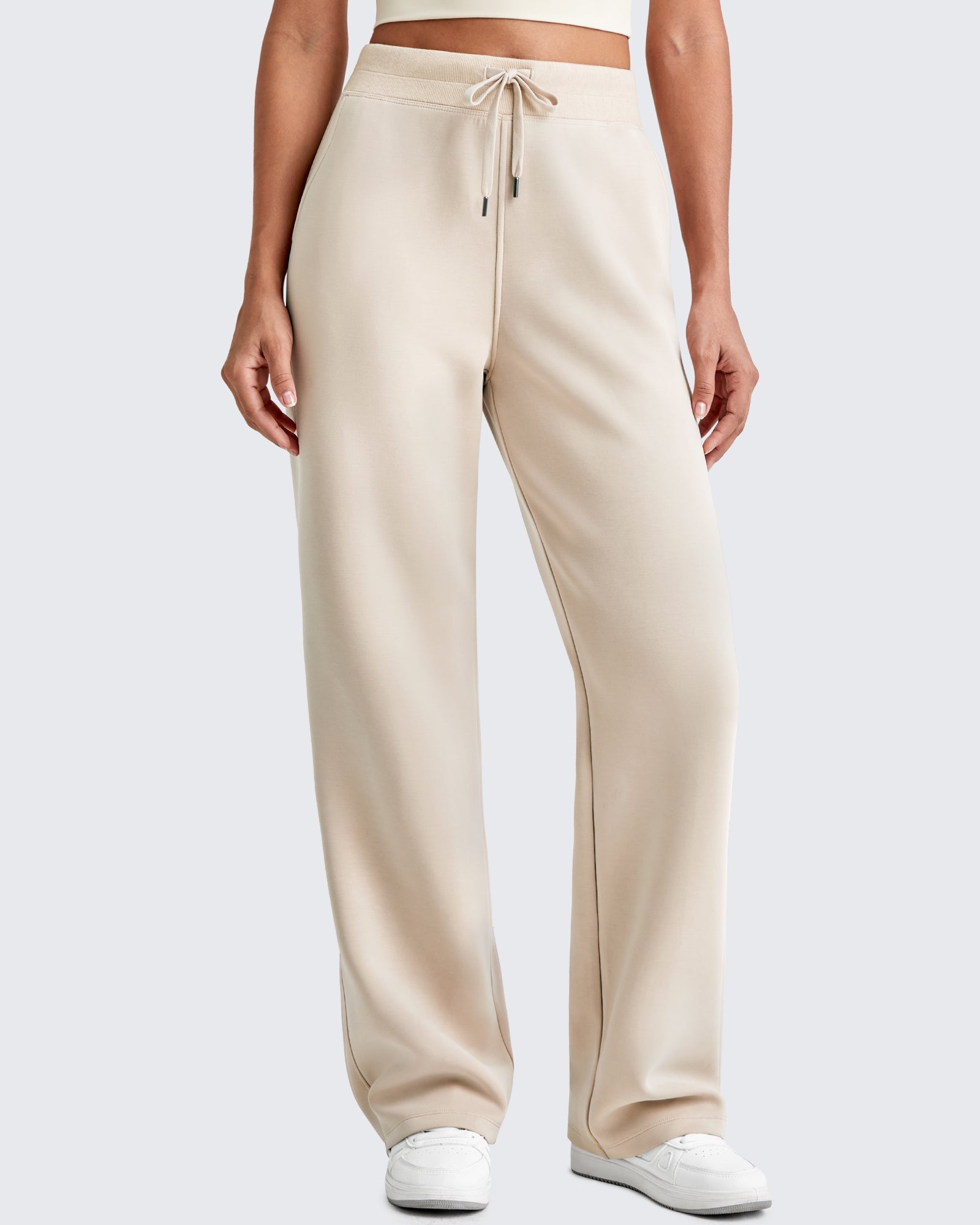 G4Free - Smoofit Wide Leg Elastic Drawstring Sweatpants -GF25J440DF-XS