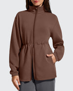 G4Free - Smoofit Zip Up Pockets Long Cinch Waist Jackets -GF25M738DA-S-GF25M738DB-M-GF25M738DC-L-GF25M738DD-XL-GF25M738DE-XXL