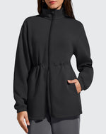 G4Free - Smoofit Zip Up Pockets Long Cinch Waist Jackets -GF25M738DA-S-GF25M738DB-M-GF25M738DC-L-GF25M738DD-XL-GF25M738DE-XXL