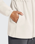 G4Free - Smoofit Zip Up Pockets Long Cinch Waist Jackets -GF25M738DA-S-GF25M738DB-M-GF25M738DC-L-GF25M738DD-XL-GF25M738DE-XXL