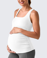 G4Free - Square Neck Ruched Pregnancy Workout Tanks -GF25LY415IA-S-GF25LY415IB-M-GF25LY415IC-L-GF25LY415ID-XL-GF25LY415IF-XS