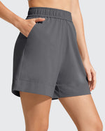 G4Free - Strowen Elastic Waist Wide Leg A Line Shorts 4'' -GF26E818A001F-XS-GF26E818A001A-S-GF26E818A001B-M-GF26E818A001C-L-GF26E818A001D-XL