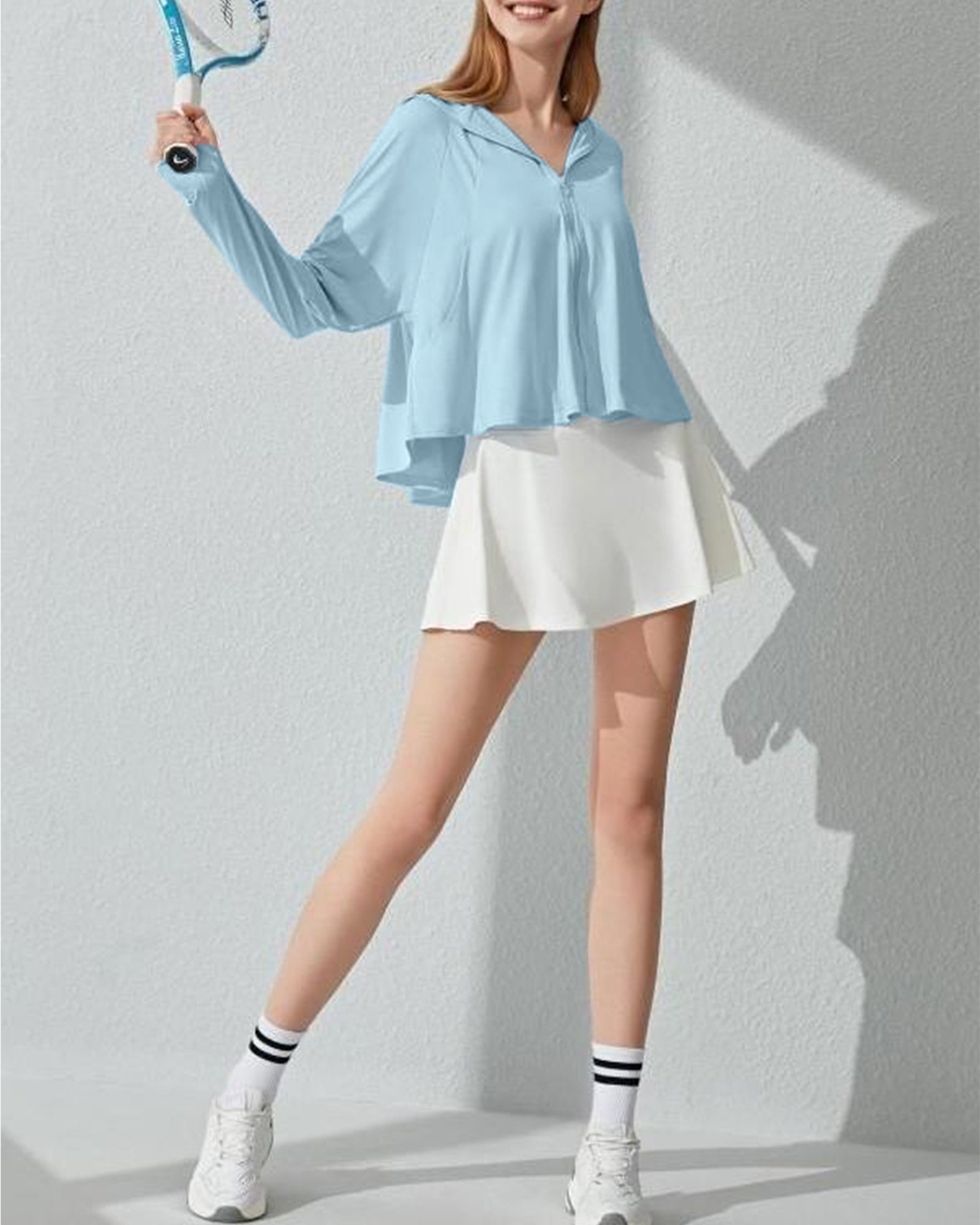 G4Free - UV Sun Crop Zip Hoodie Long Sleeve -GF21B010AA-S-GF21B010AB-M-GF21B010AC-L-GF21B010AD-XL-GF21B010BA-S