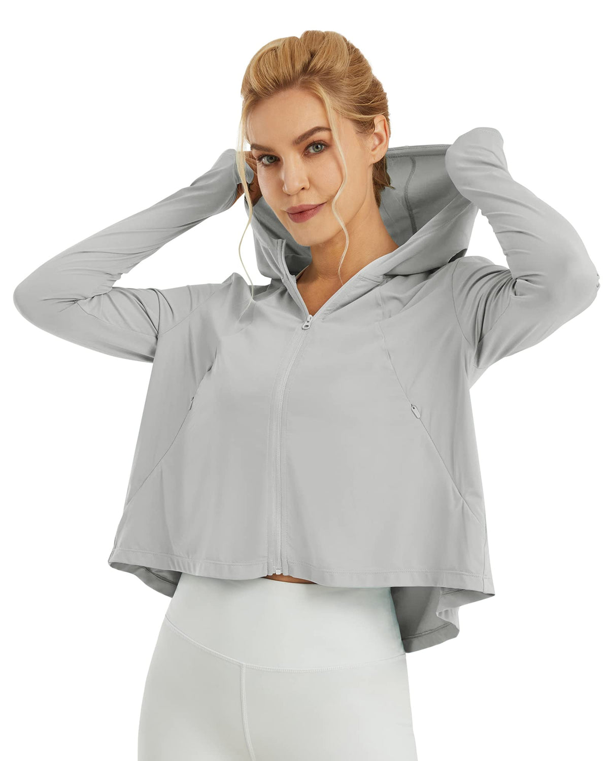 G4Free - UV Sun Crop Zip Hoodie Long Sleeve -GF21B010CA-S