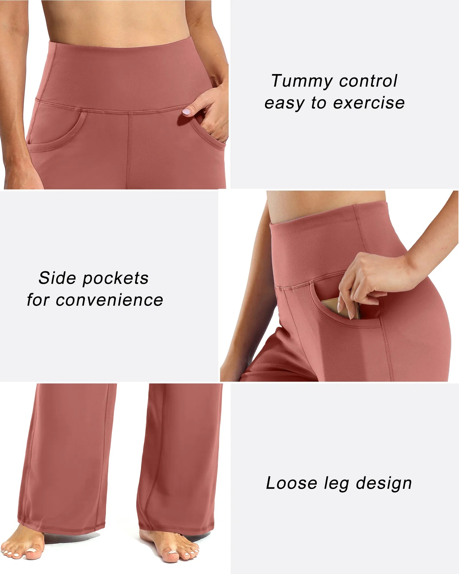 G4Free - Wide Leg Pants Woman Yoga Pants with Pockets 28 -PM20D06AG-XS-PM20D06AA-Black-S-PM20D06AB-Black-M-PM20D06AC-Black-L-PM20D06AD-Black-XL