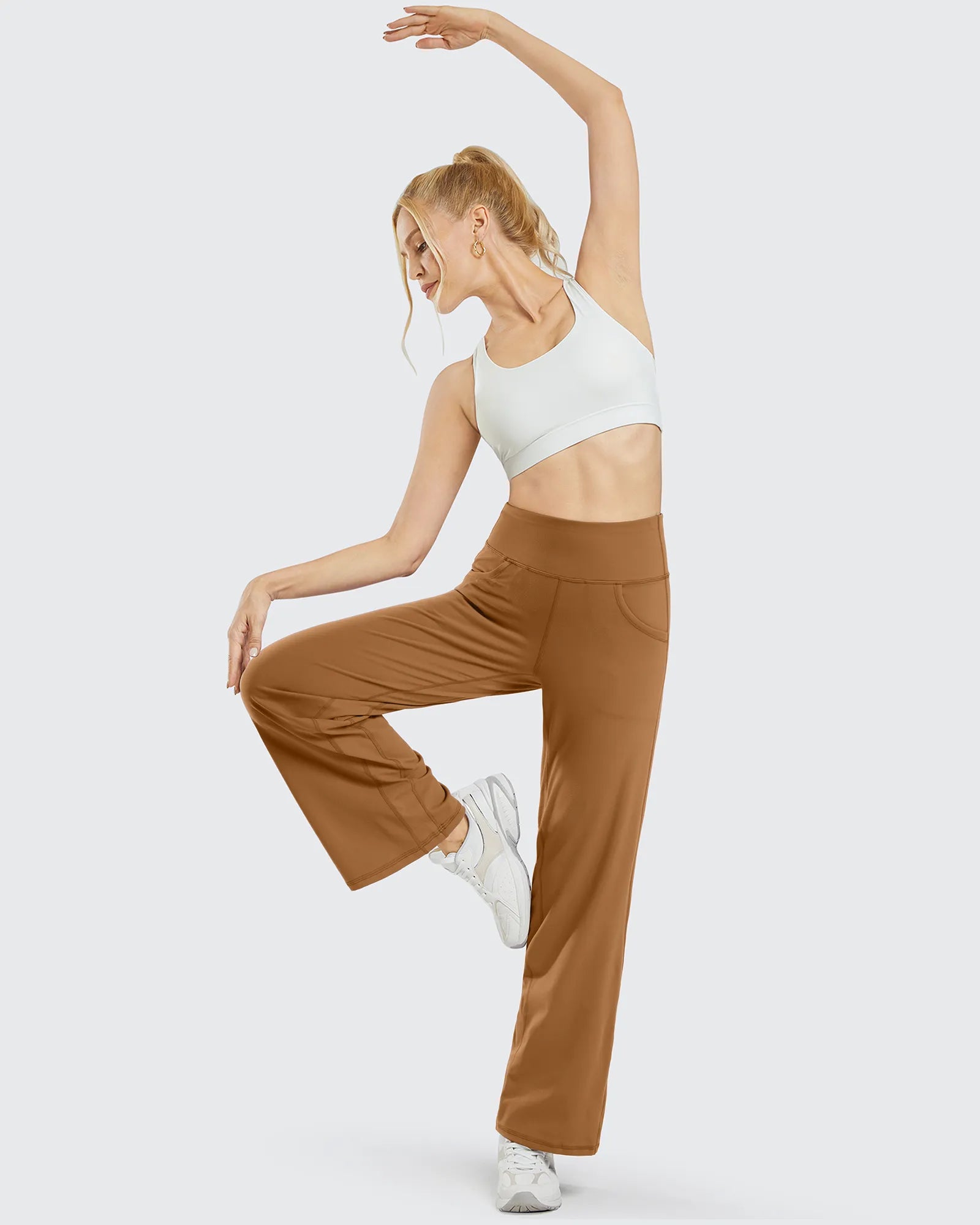G4Free - Wide Leg Pants Woman Yoga Pants with Pockets Petite -PM23D151AA-S