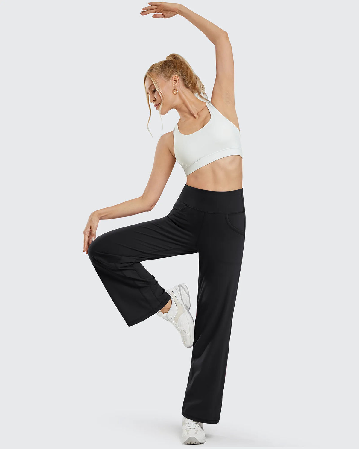 G4Free - Wide Leg Pants Woman Yoga Pants with Pockets Petite -PM23D151AA-S