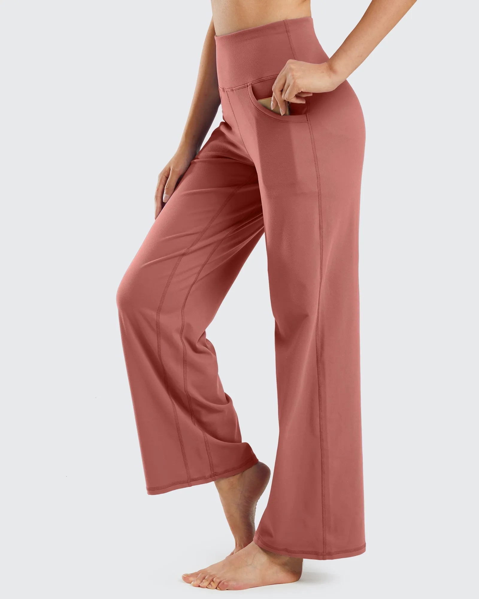 G4Free - Wide Leg Pants Woman Yoga Pants with Pockets Regular -PM20D06AG-XS