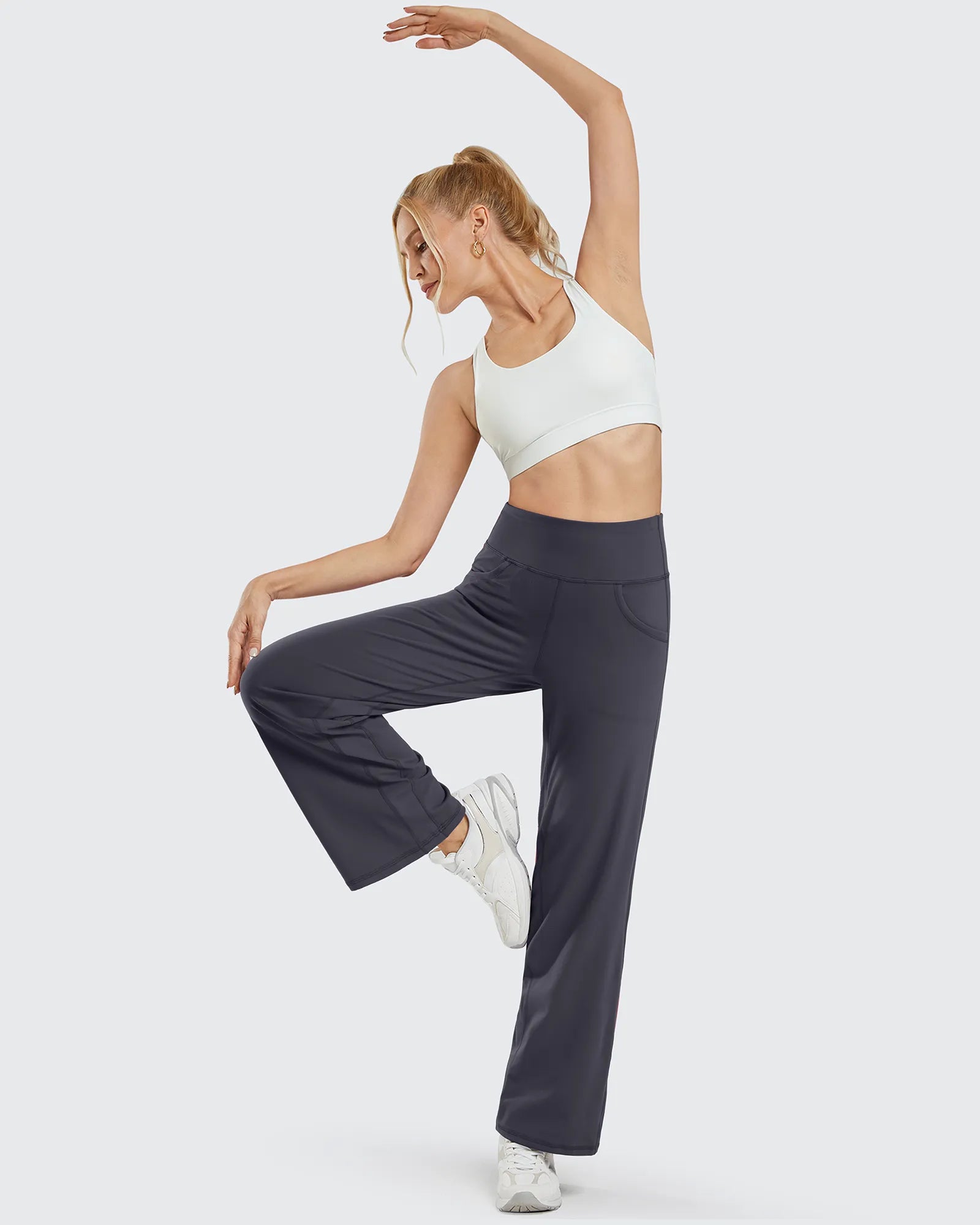 G4Free - Wide Leg Pants Woman Yoga Pants with Pockets Regular -PM20D06AG-XS