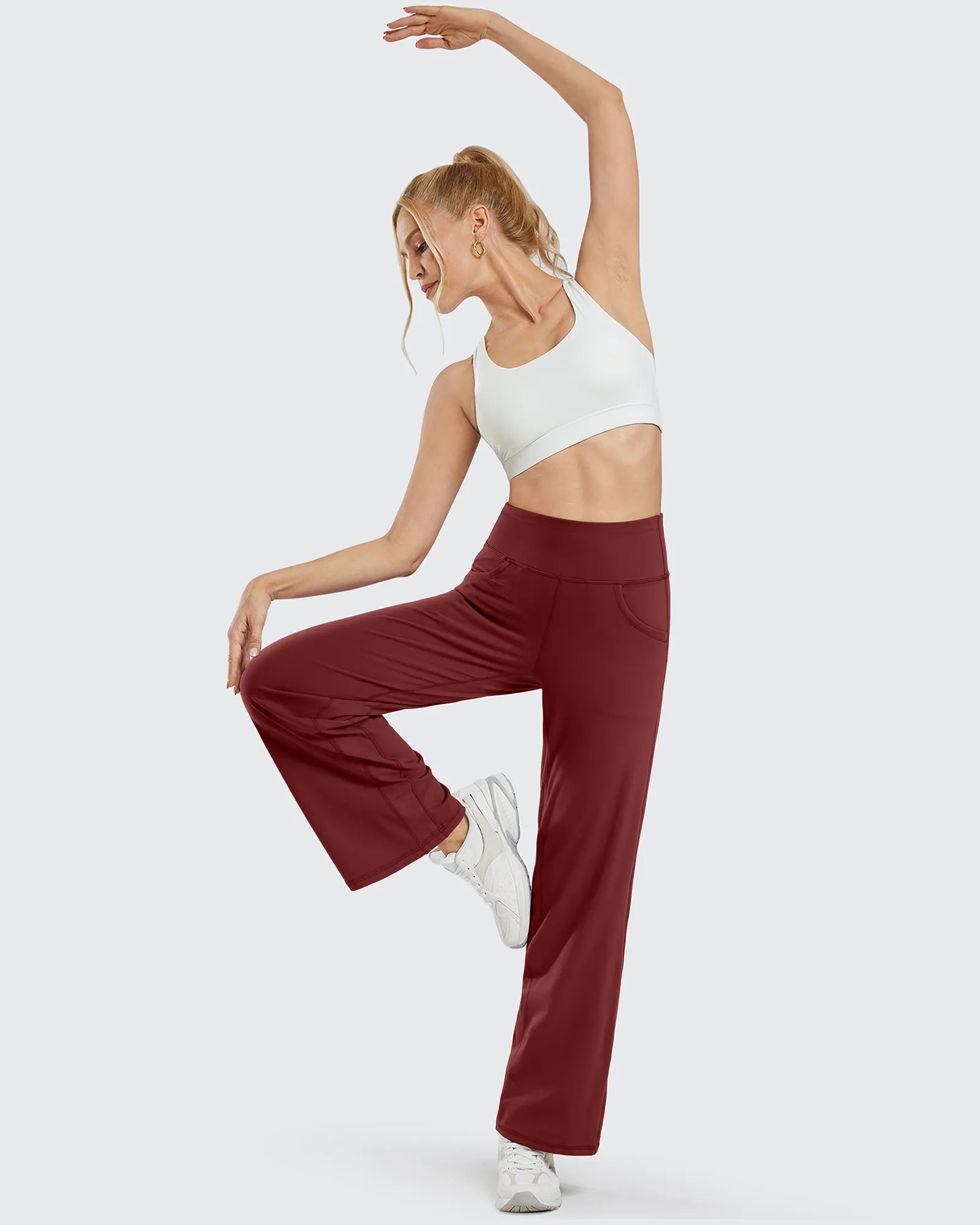 G4Free - Wide Leg Pants Woman Yoga Pants with Pockets Regular -PM20D06AG-XS