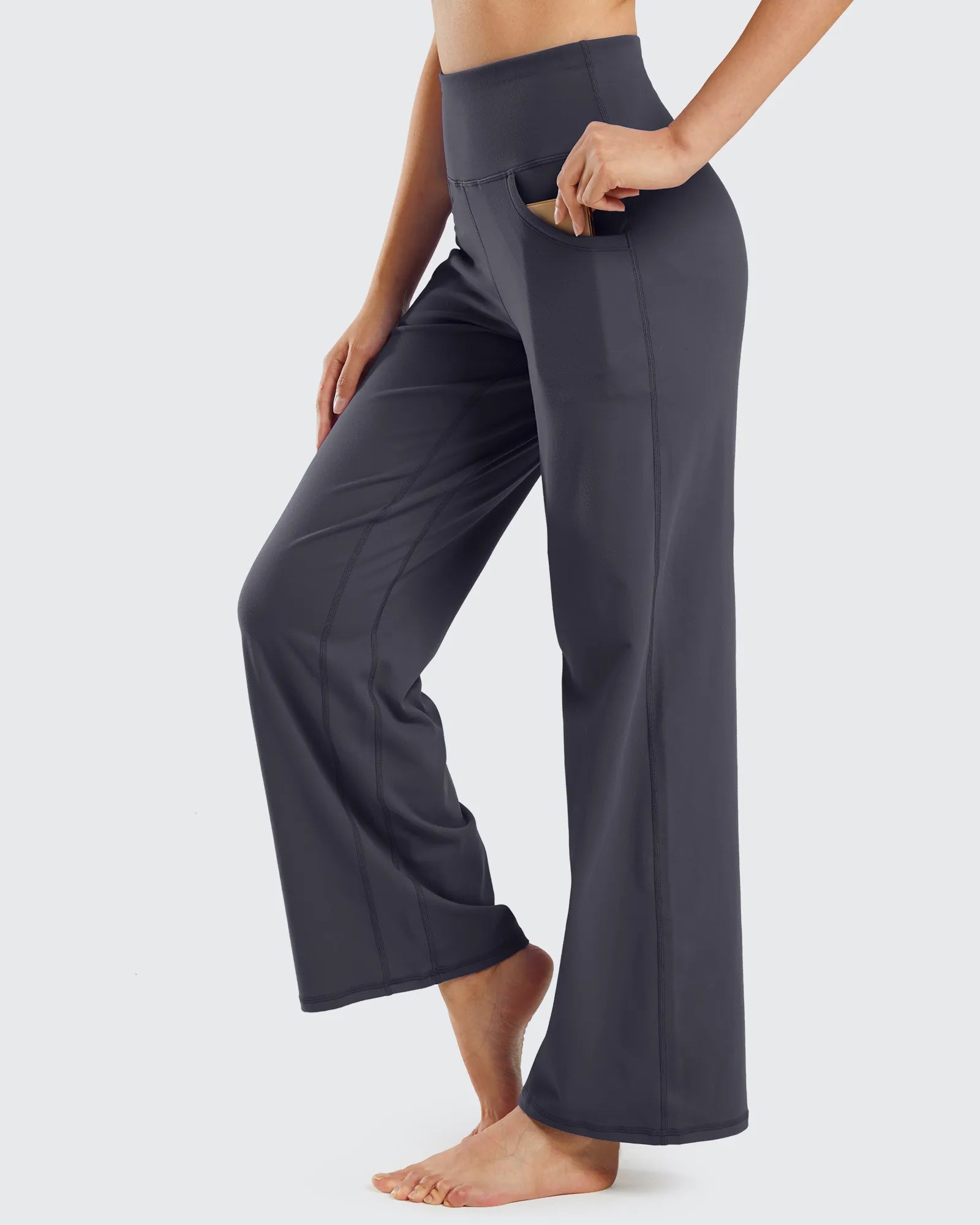 G4Free - Wide Leg Pants Woman Yoga Pants with Pockets Regular -PM20D06AG-XS