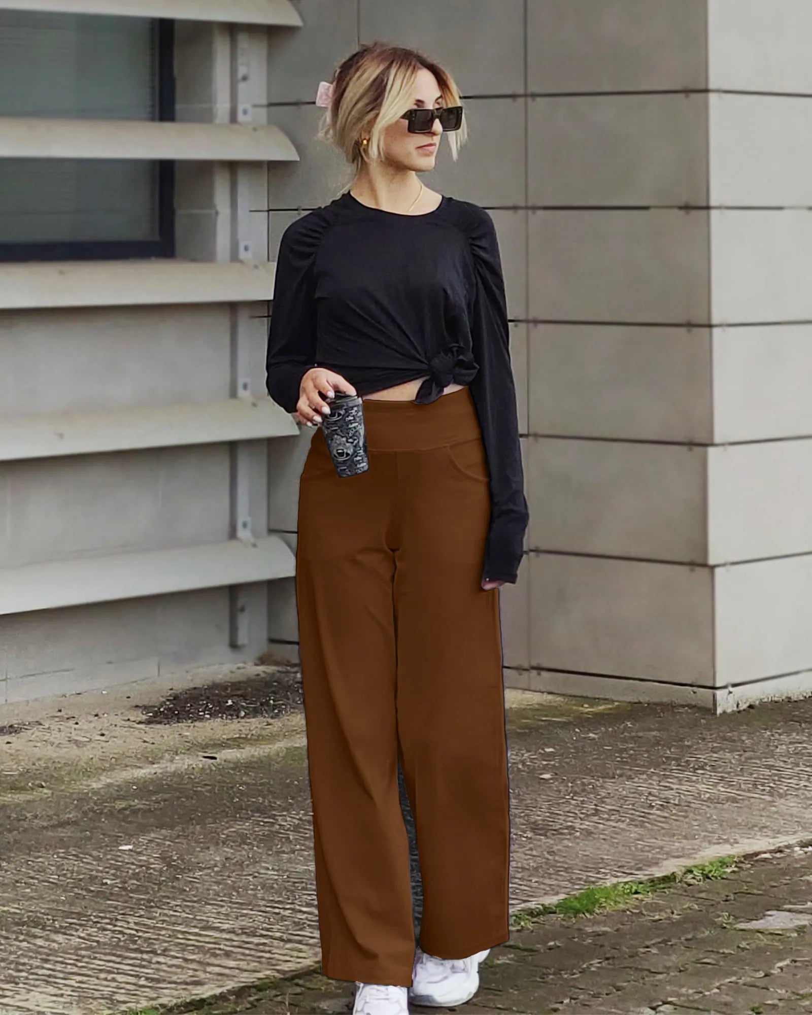 G4Free - Wide Leg Pants Woman Yoga Pants with Pockets Tall -PM23D152AA-S-PM23D152AB-M-PM23D152AC-L-PM23D152AD-XL-PM23D152AE-XXL