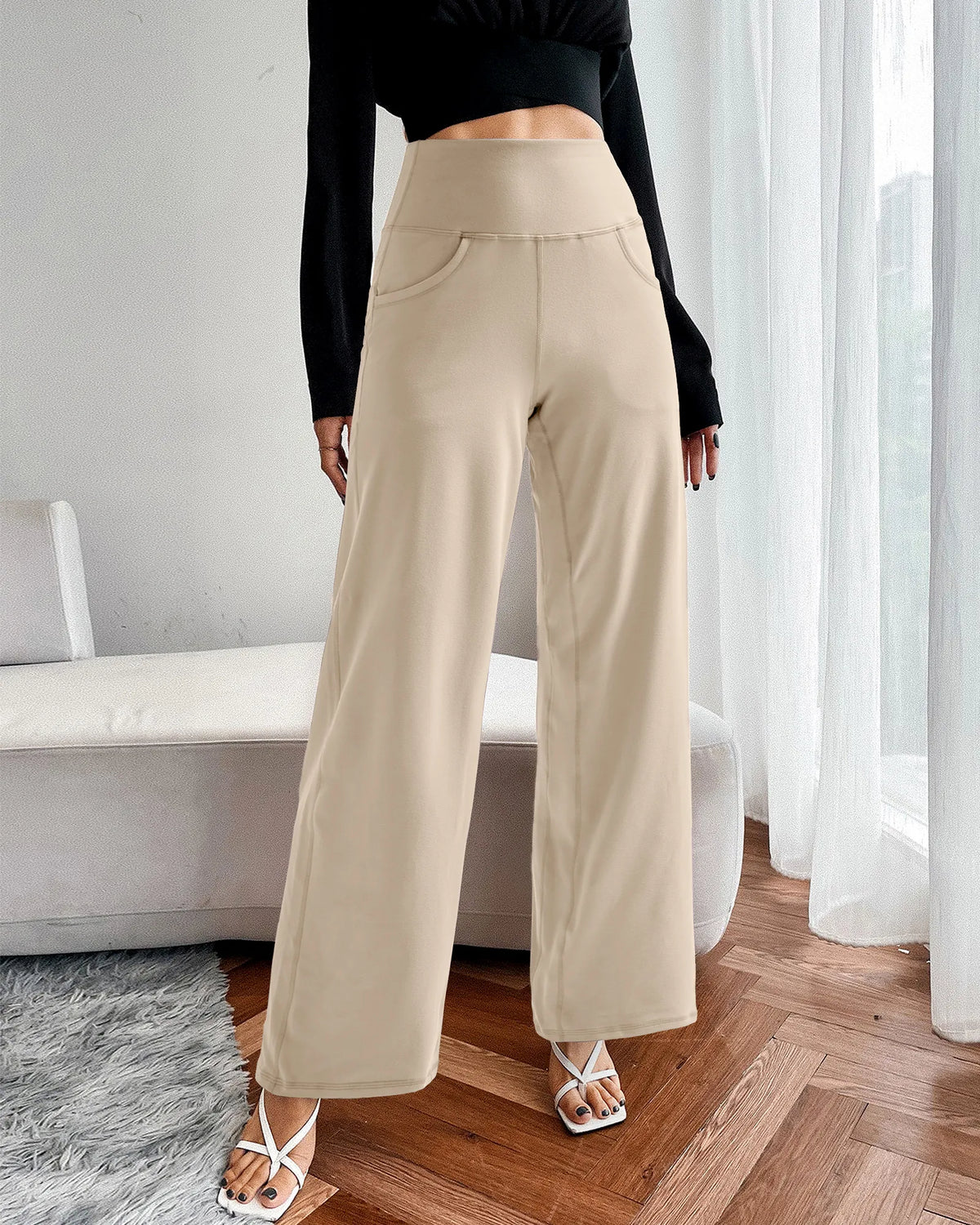 G4Free - Wide Leg Pants Woman Yoga Pants with Pockets Tall -PM23D152AA-S-PM23D152AB-M-PM23D152AC-L-PM23D152AD-XL-PM23D152AE-XXL