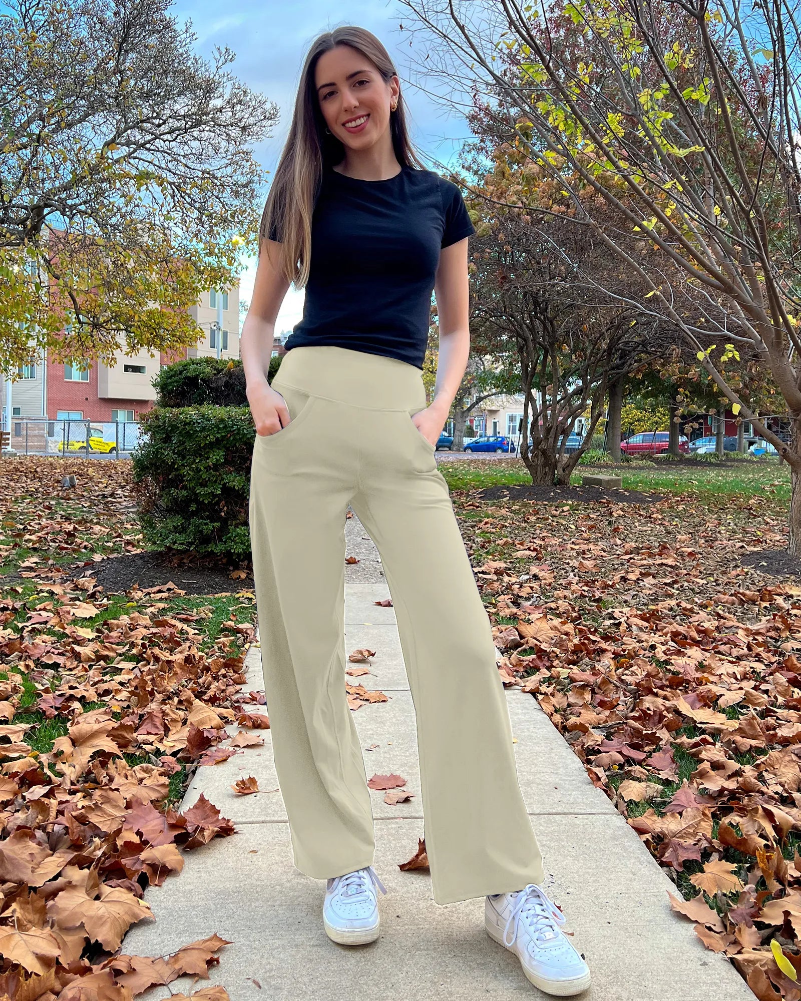 G4Free - Wide Leg Pants Woman Yoga Pants with Pockets Tall -PM23D152AA-S-PM23D152AB-M-PM23D152AC-L-PM23D152AD-XL-PM23D152AE-XXL