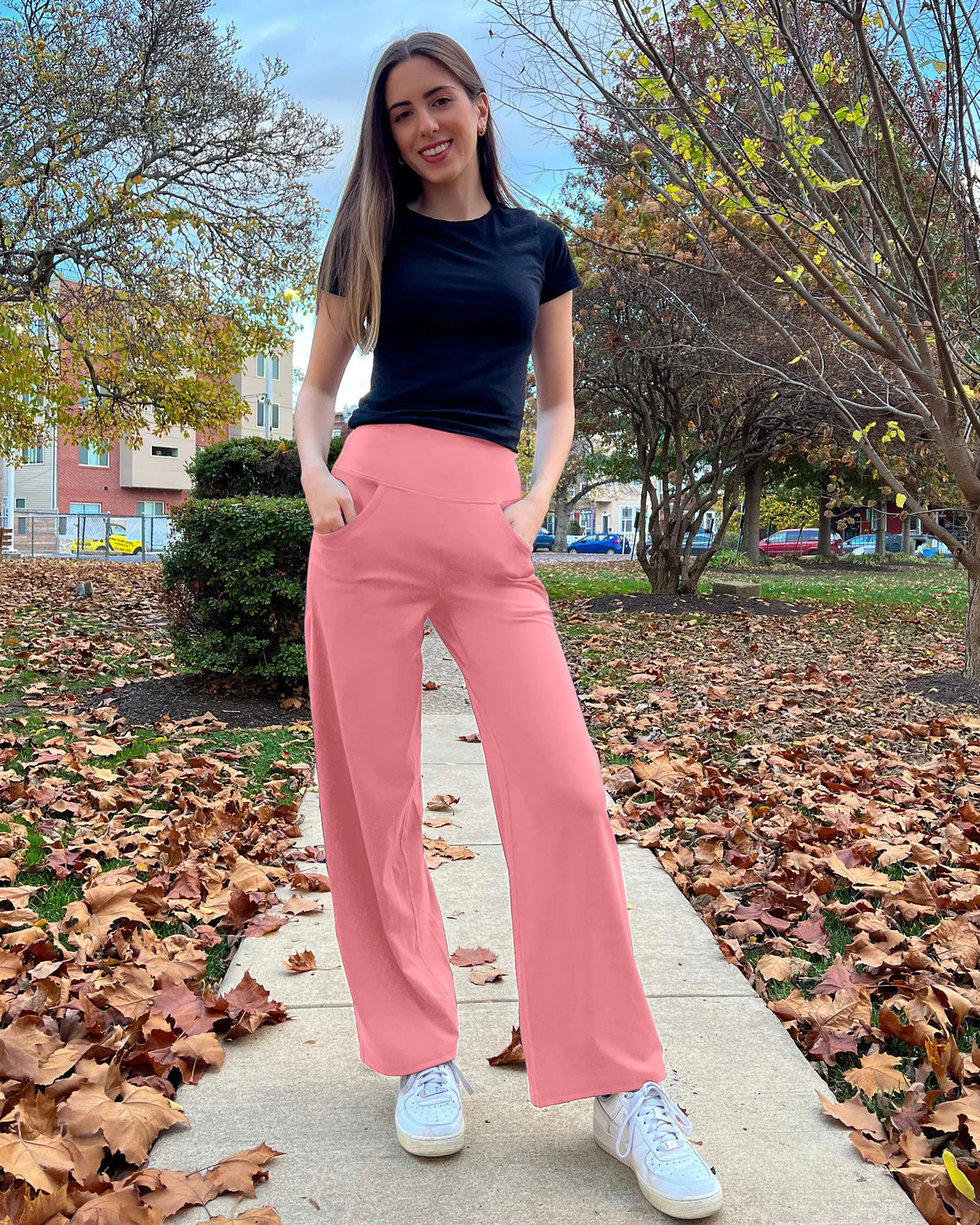 G4Free - Wide Leg Pants Woman Yoga Pants with Pockets Tall -PM23D152AA-S-PM23D152AB-M-PM23D152AC-L-PM23D152AD-XL-PM23D152AE-XXL