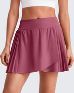 G4Free - Wrapped  Front Pleated Tennis A Line Skirts -GF25H410CA-S-GF25H410CB-M-GF25H410CC-L-GF25H410CD-XL-GF25H410CE-XXL