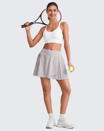 G4Free - Wrapped  Front Pleated Tennis A Line Skirts -GF25H410CA-S-GF25H410CB-M-GF25H410CC-L-GF25H410CD-XL-GF25H410CE-XXL