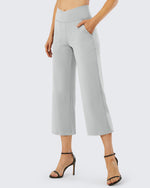G4Free Activewear Wide Leg High-Waisted Capri Work Pants 23 