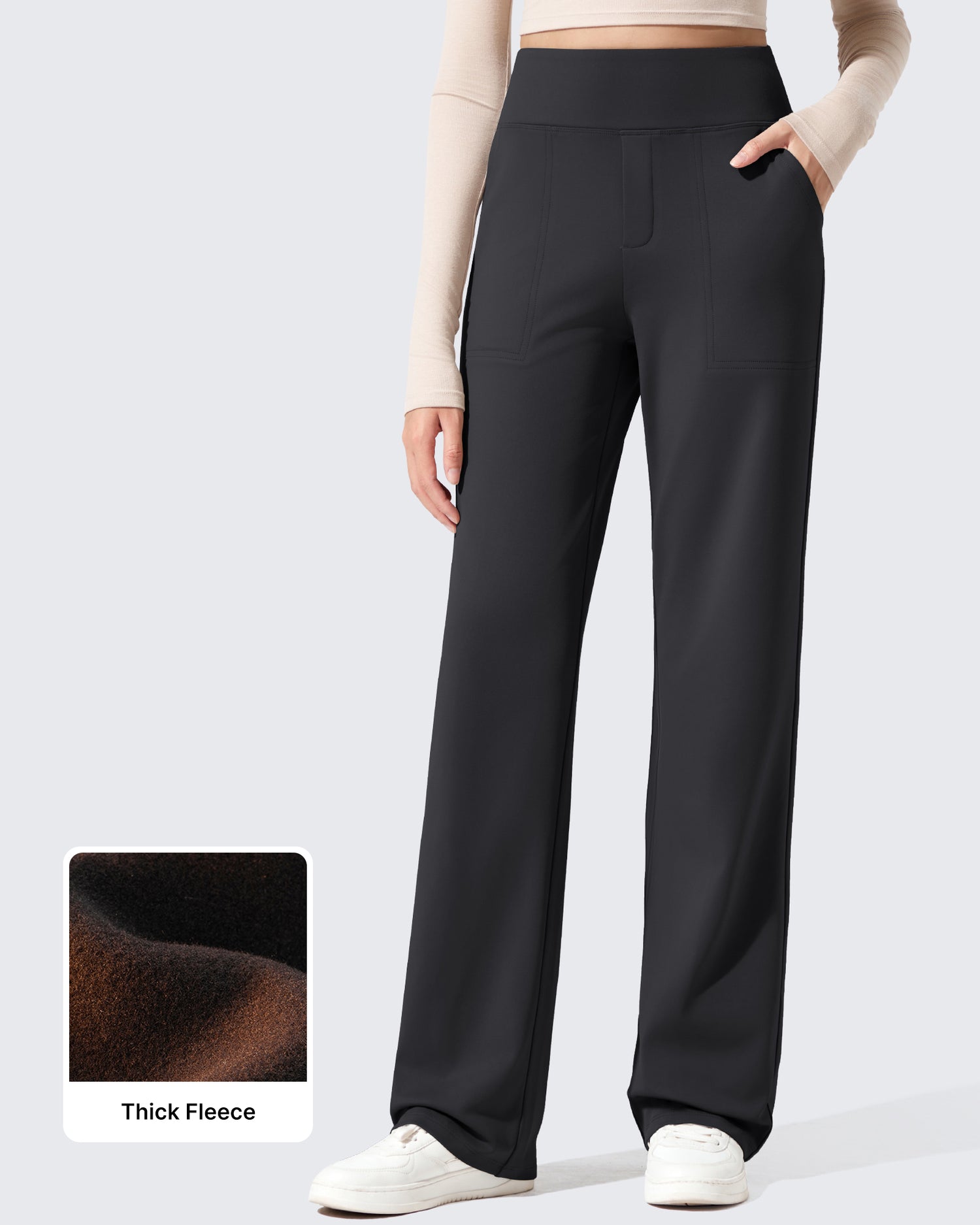 Fleece Lined High-Waisted Dressy Pants