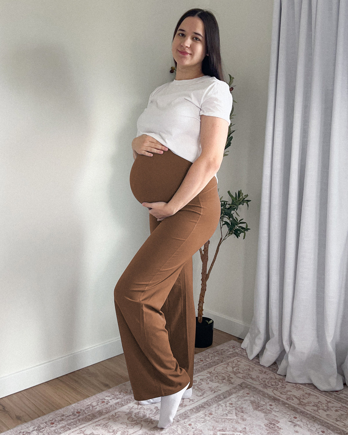 G4Free Activewear BareFeel Maternity Wide Leg Dress Pants 