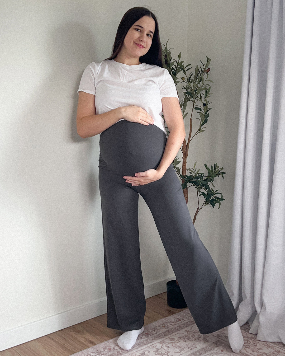 G4Free Activewear BareFeel Maternity Wide Leg Dress Pants 