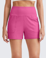 G4Free Activewear Ribbed Mid-Rise Seamless Work Shorts 