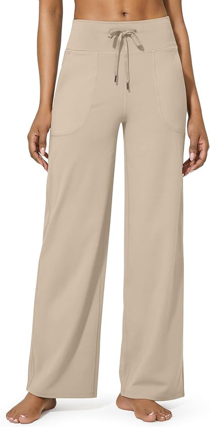 Wide Leg Pants: High Waist Sweatpants with Pockets