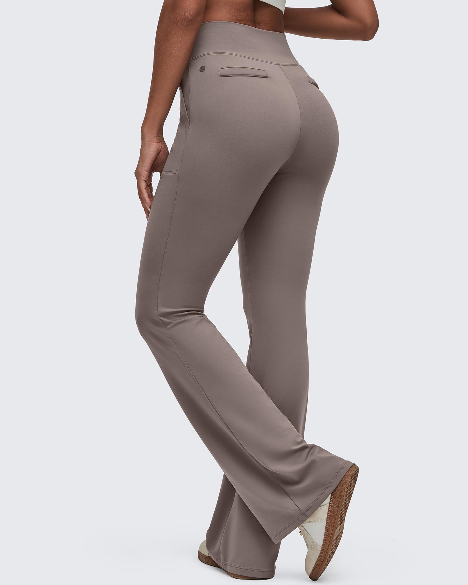 BareFeel High Waisted Pockets Flare Dress Pants