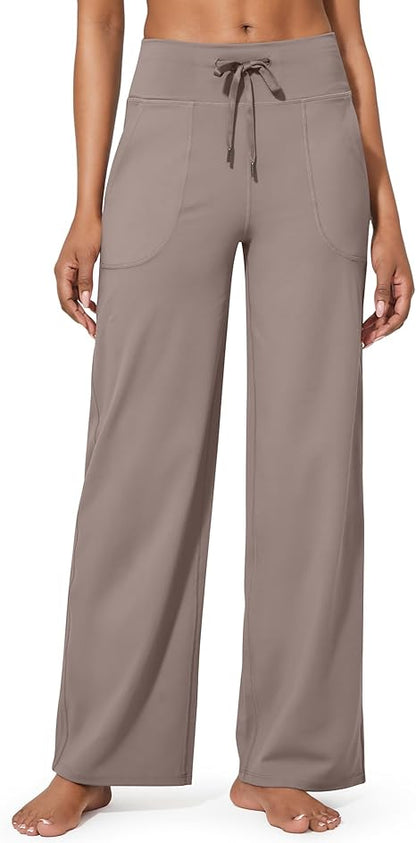 Wide Leg Pants: High Waist Sweatpants with Pockets