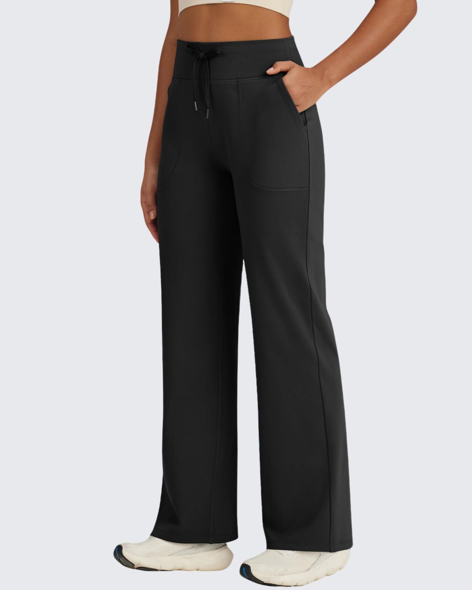 Fleece Lined High-Waist Drawstring Pants