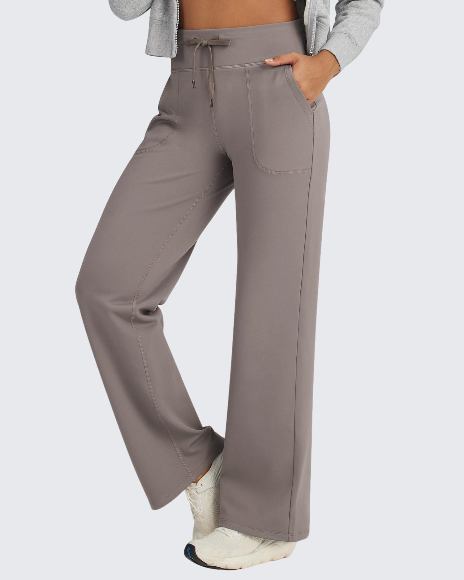 Fleece Lined High-Waist Drawstring Pants