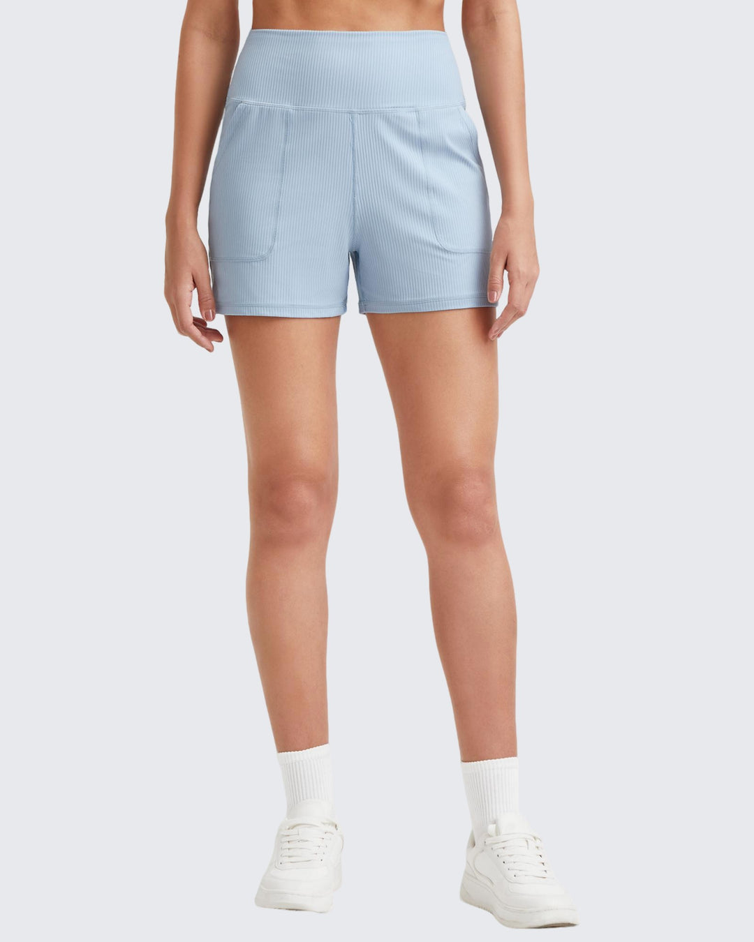 G4free Ribbed Mid-Rise Seamless Work Shorts 