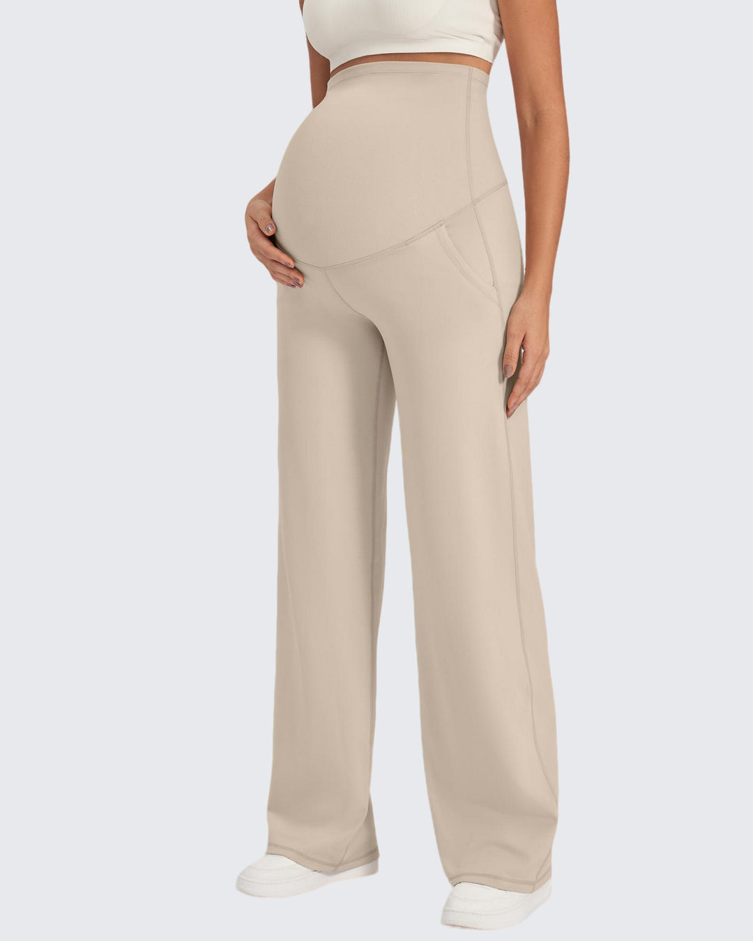 G4Free Activewear Maternity Stretch Wide Leg Pants 