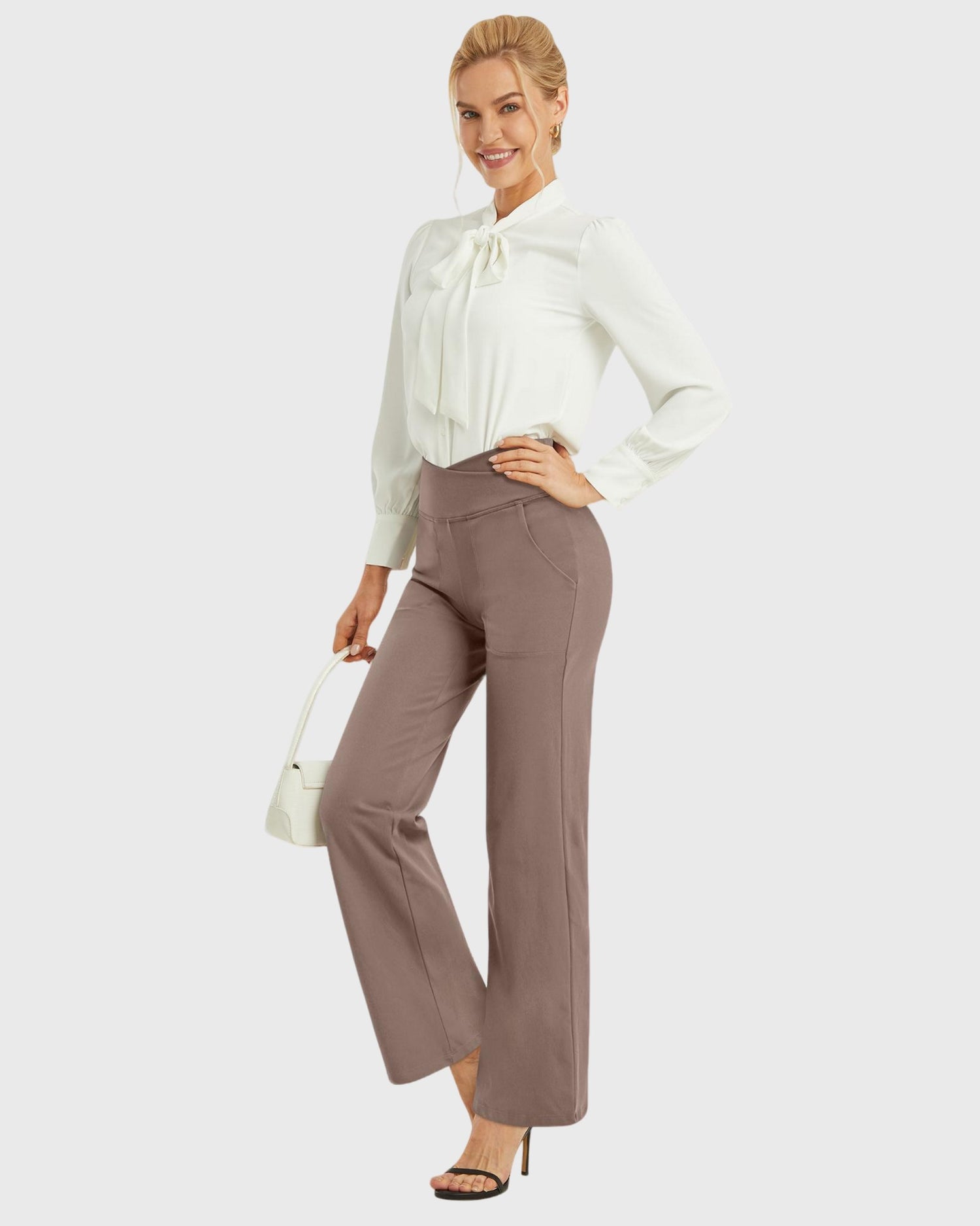 Wide Leg High-Waist Casual Pants 33''