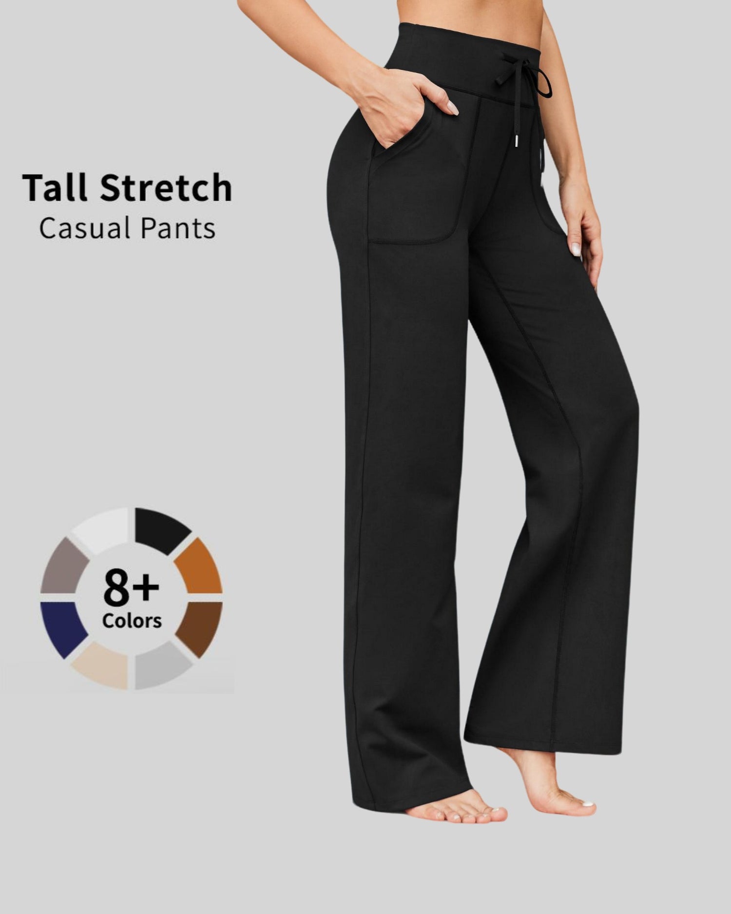 Business Casual High-Waist Wide Leg Pants 