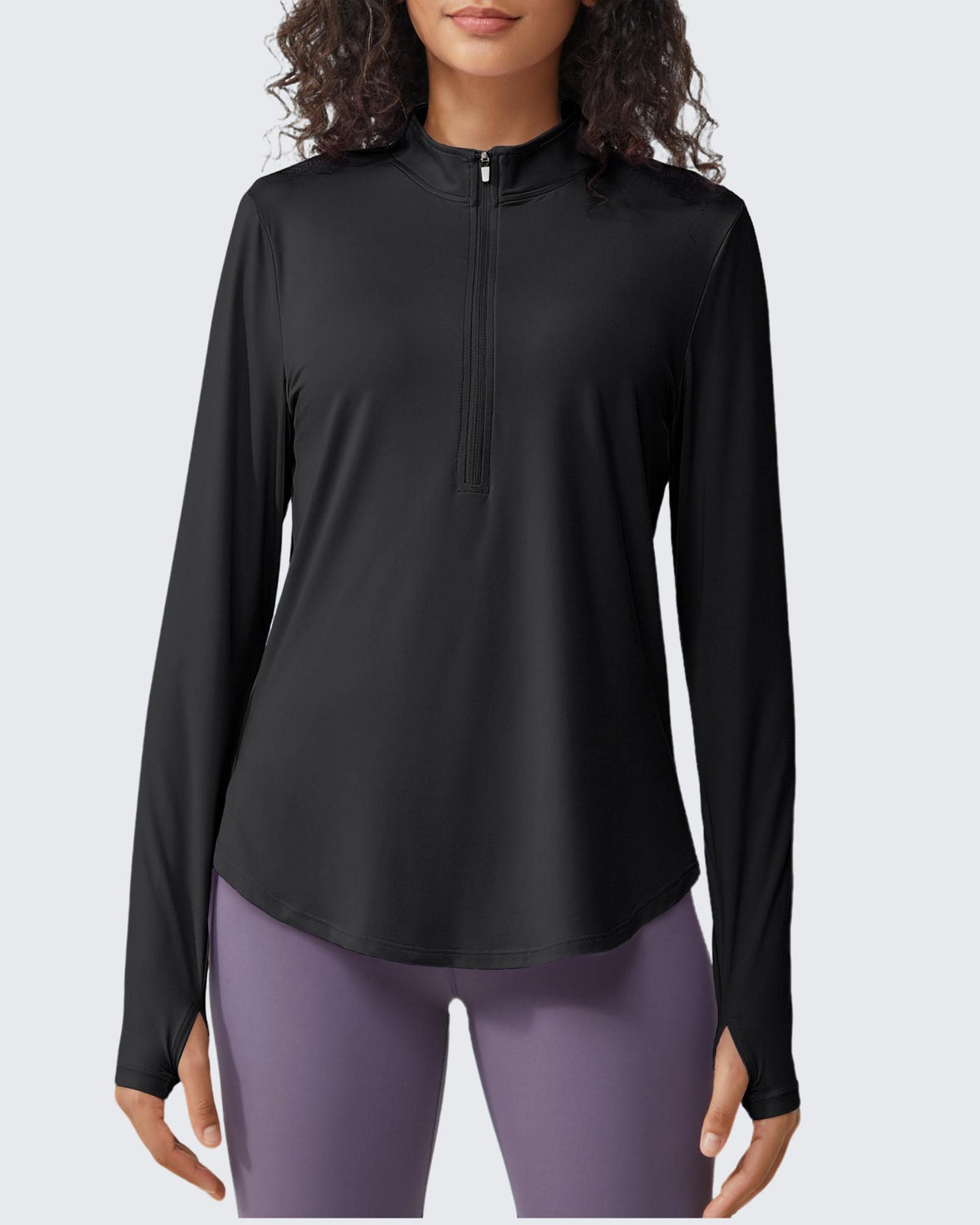 G4Free Activewear Quick Dry High Neck Sun Half Zip Workout Tops 