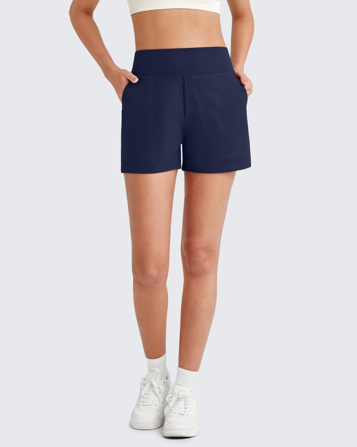 G4Free Activewear - Bizcasual High-Rise Business Shorts 3'' -GF25E426AA-S-GF25E426AB-M-GF25E426AC-L-GF25E426AD-XL-GF25E426AE-XXL