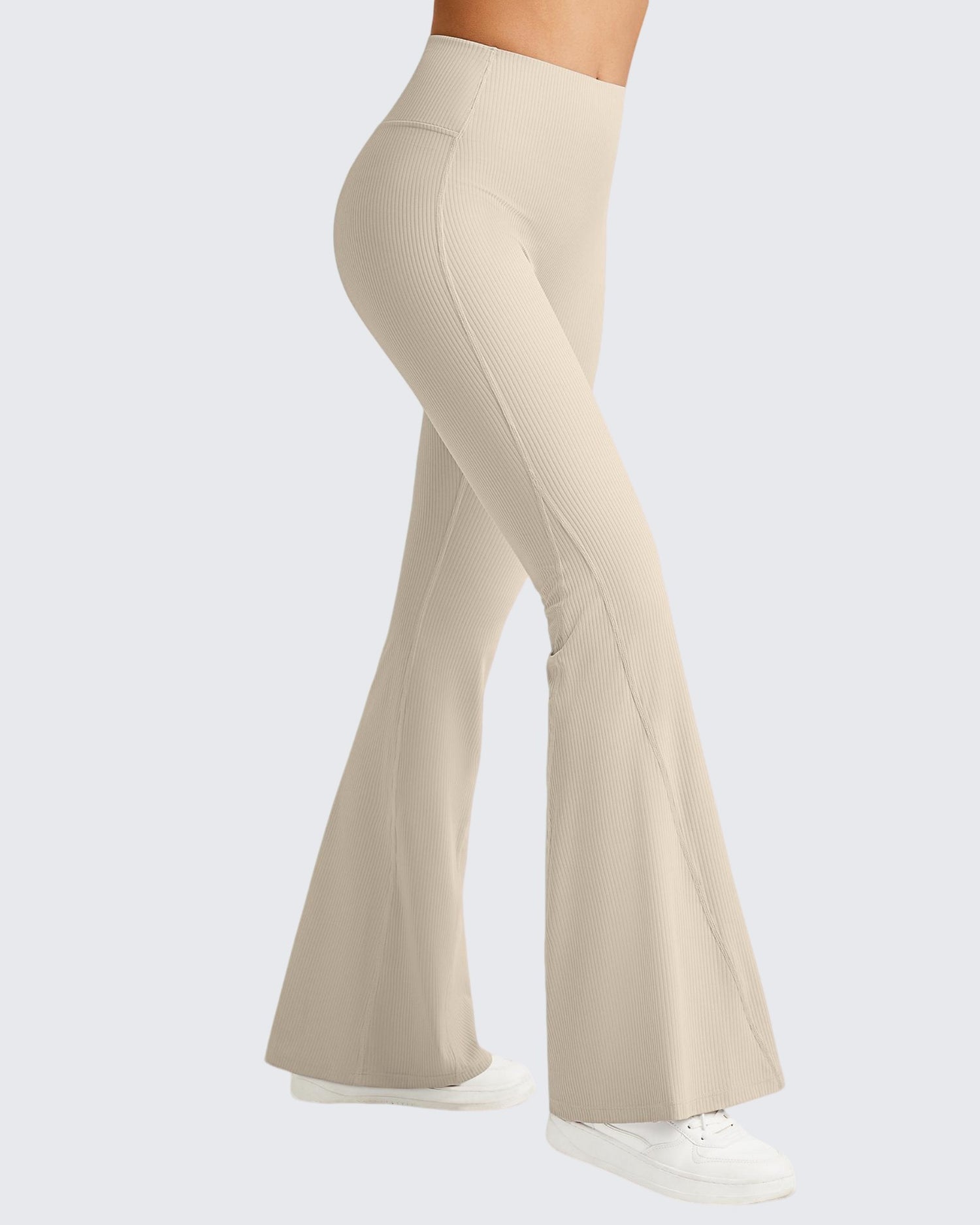 G4Free Activewear Ribbed Tummy Control Flare Yoga Pants 