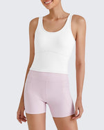 G4Free Activewear BareFeel Built in Bra Workout Tank Tops 