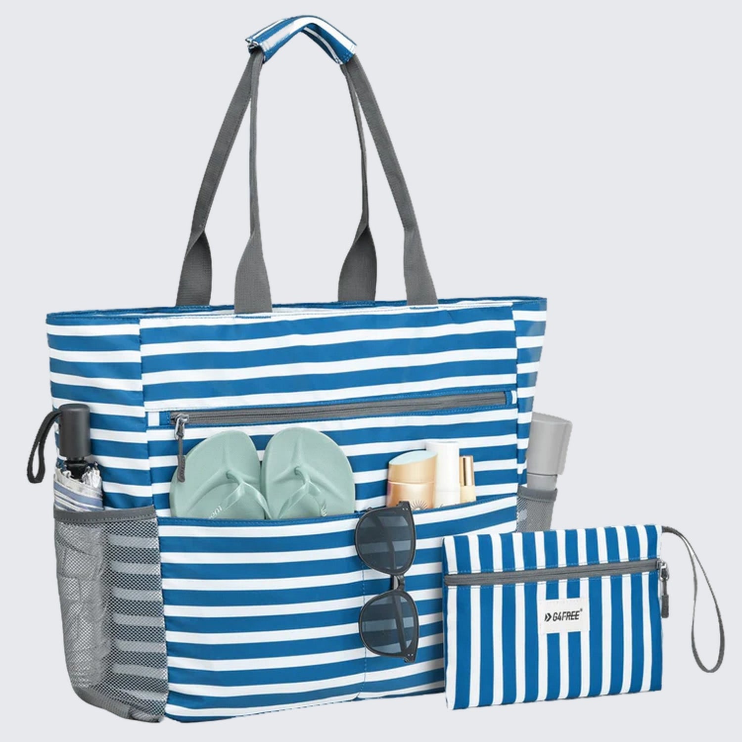 G4Free Foldable Waterproof Sandproof Tote Beach Bag