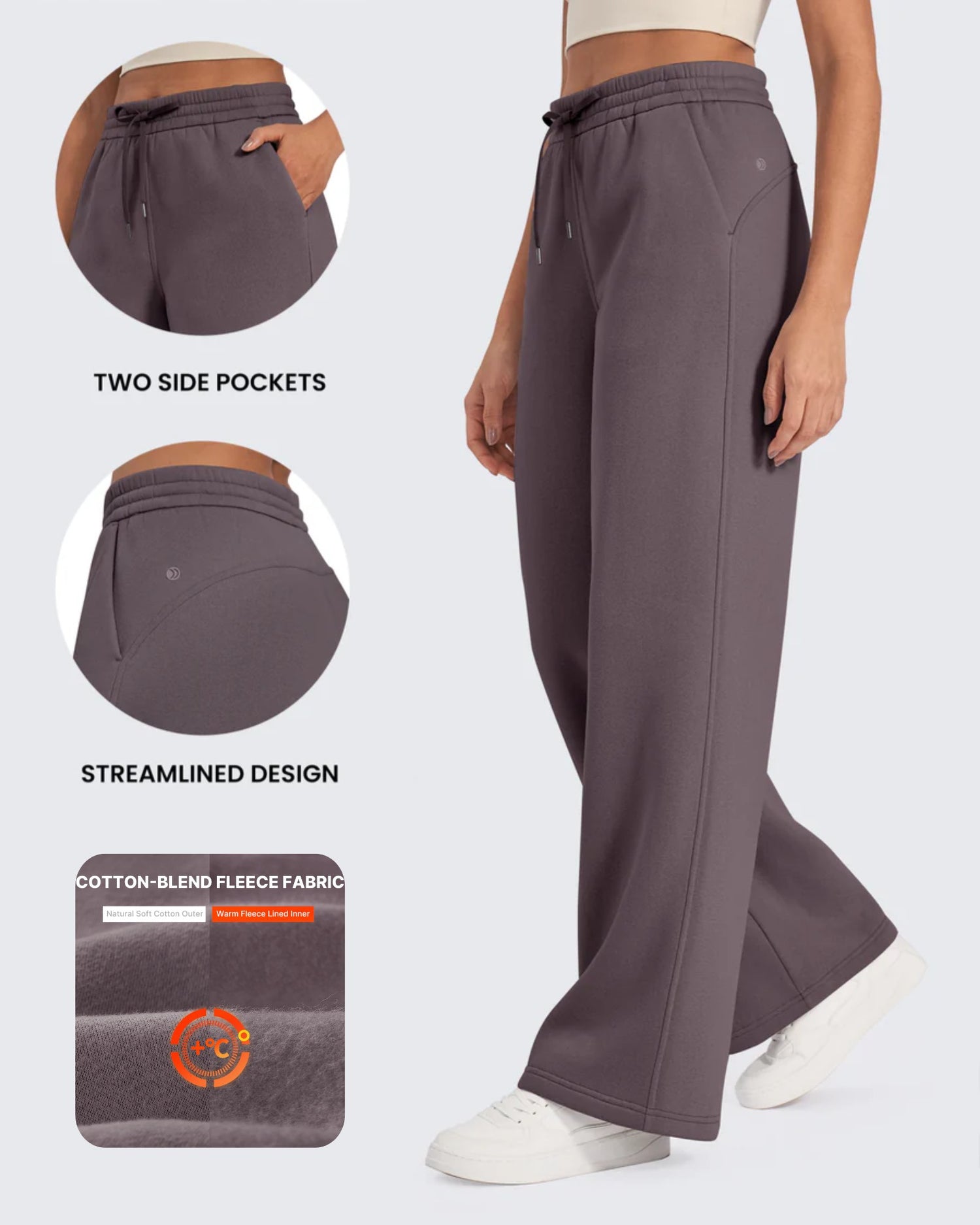 Flurrylux Fleece Lined Drawstring High-Waist Pants