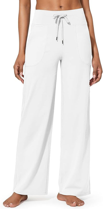 Wide Leg Pants: High Waist Sweatpants with Pockets