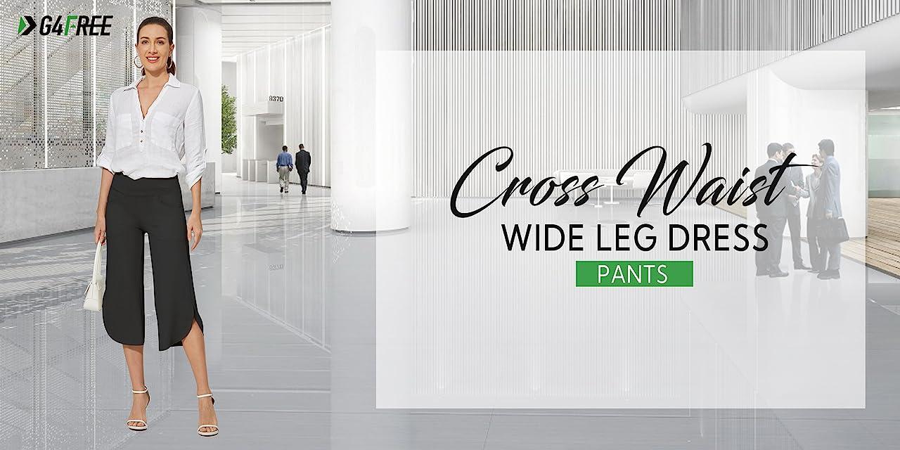 G4Free Wide Leg Pants Yoga Pants with Pockets for Women Work High Waist  Lounge Sweatpants Dress Pants