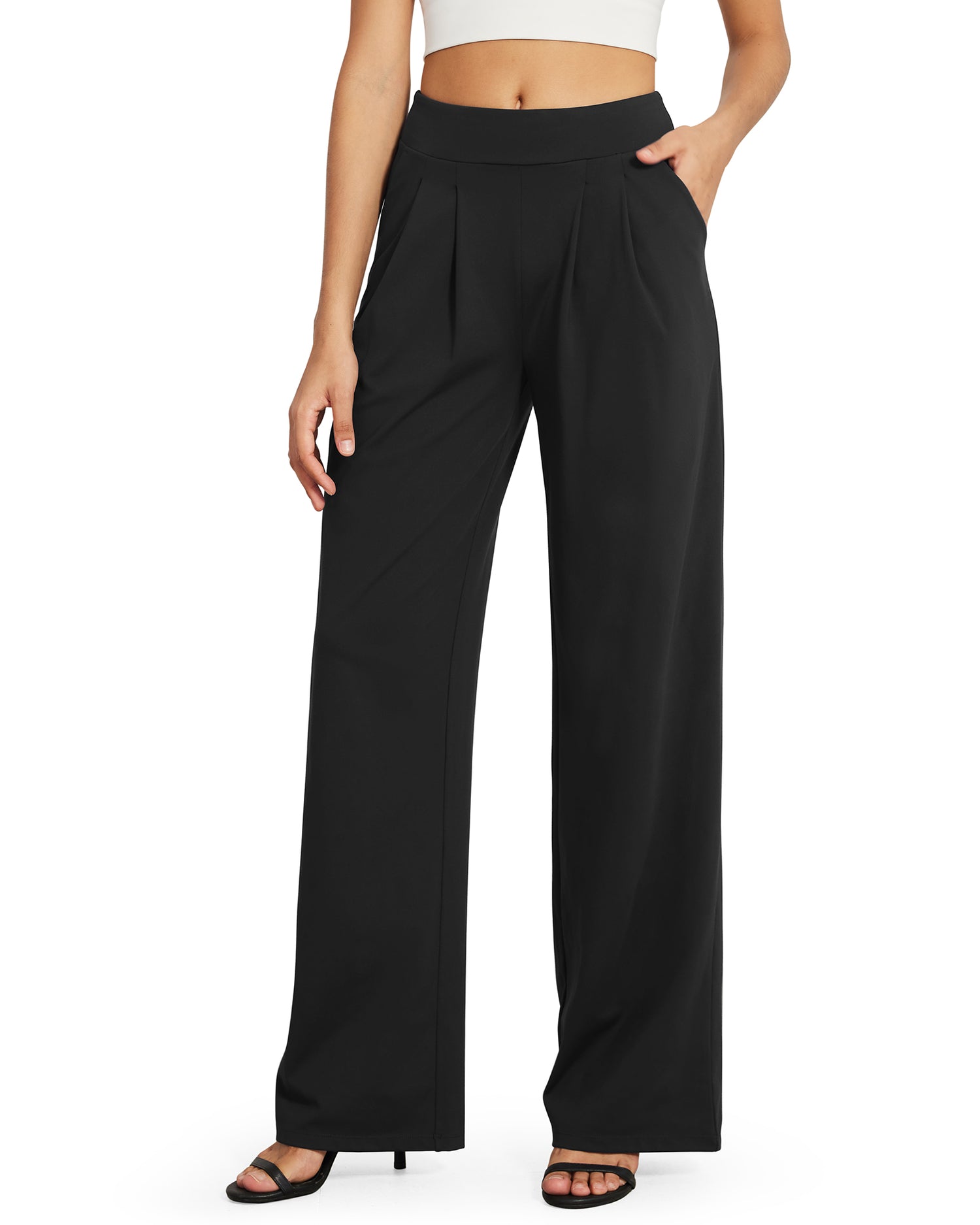 High-Waist Work Wide Leg Pants 31