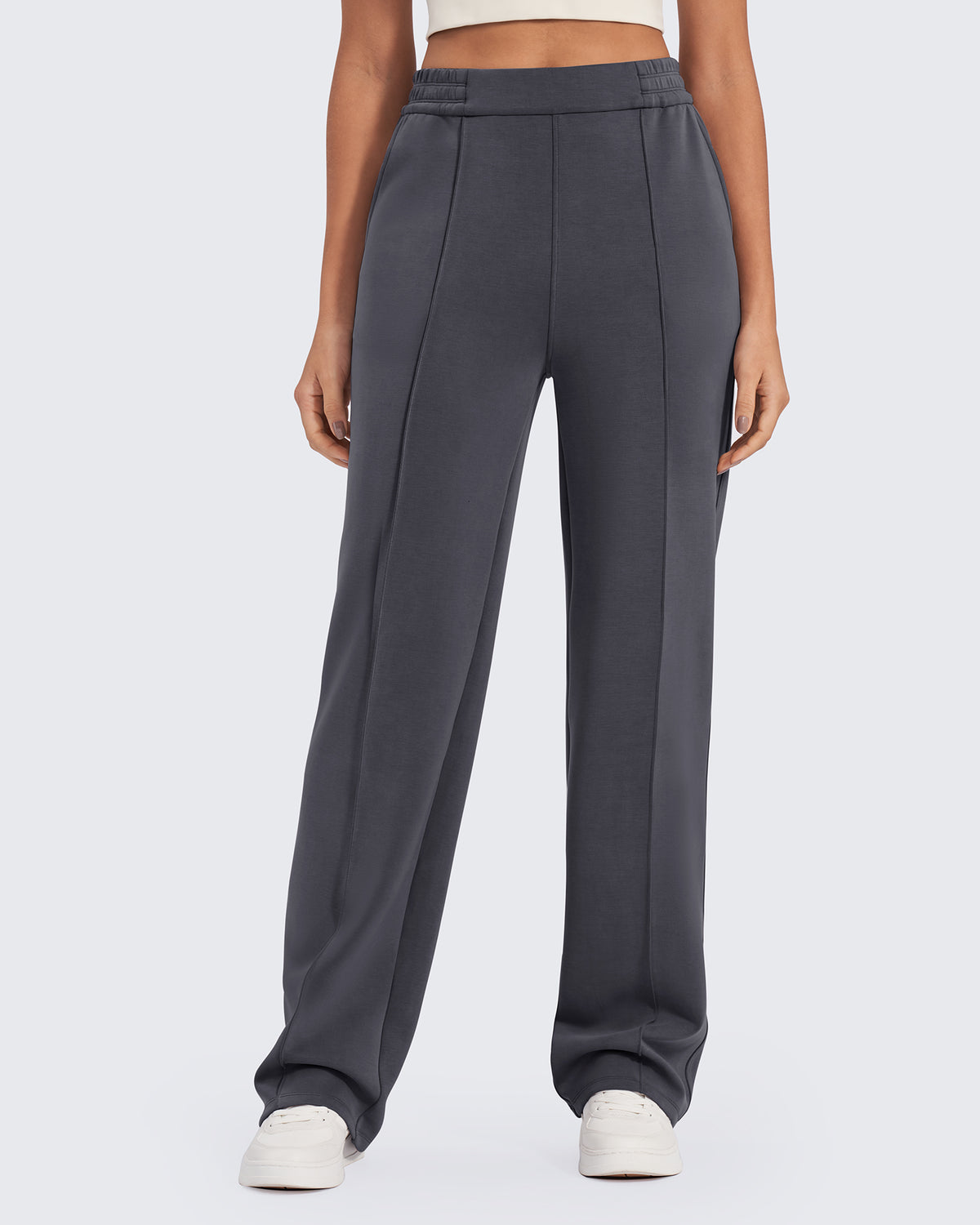 G4Free Activewear Smoofit Loose High-Rise Elastic Dressy Pants 